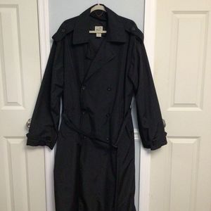 TravelSmith Black Men's Trench Coat Size XL Long